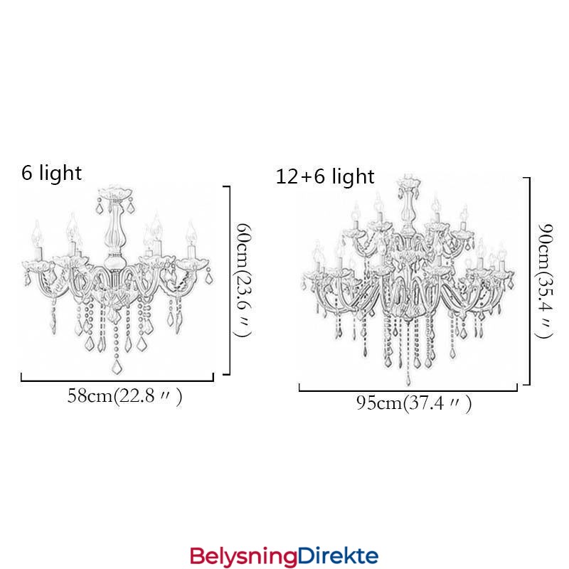 Elegant Krystalllysekrone Europeisk Stor Pendellampe