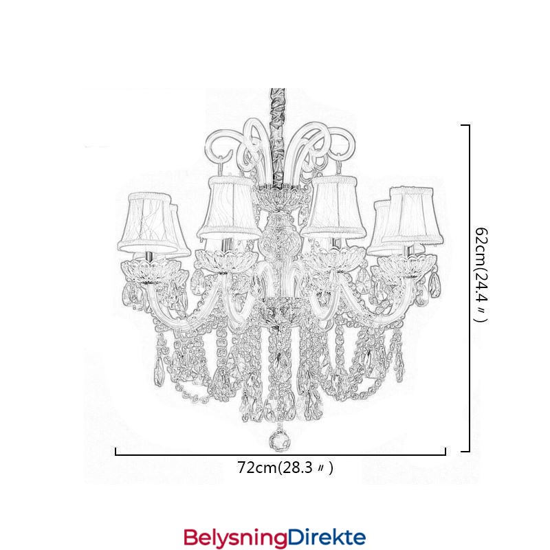Elegant Krystalllysekrone I Europeisk Hvitfarget Pendellampe