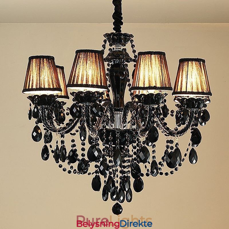 Luksuriøs Krystalllysekrone Europeisk Svart 10 Lys