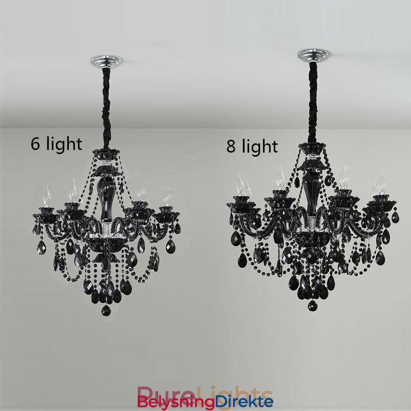 Luksuriøs Krystalllysekrone Europeisk Svart 10 Lys