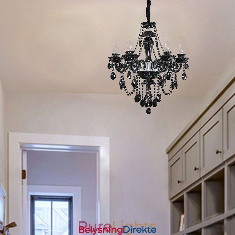 Luksuriøs Krystalllysekrone Europeisk Svart 10 Lys
