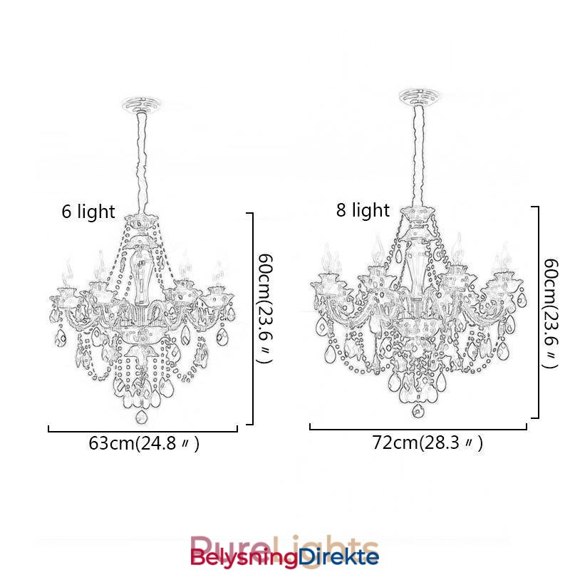 Luksuriøs Krystalllysekrone Europeisk Svart 10 Lys