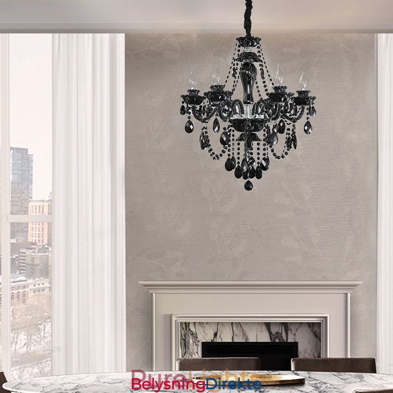 Luksuriøs Krystalllysekrone Europeisk Svart 10 Lys