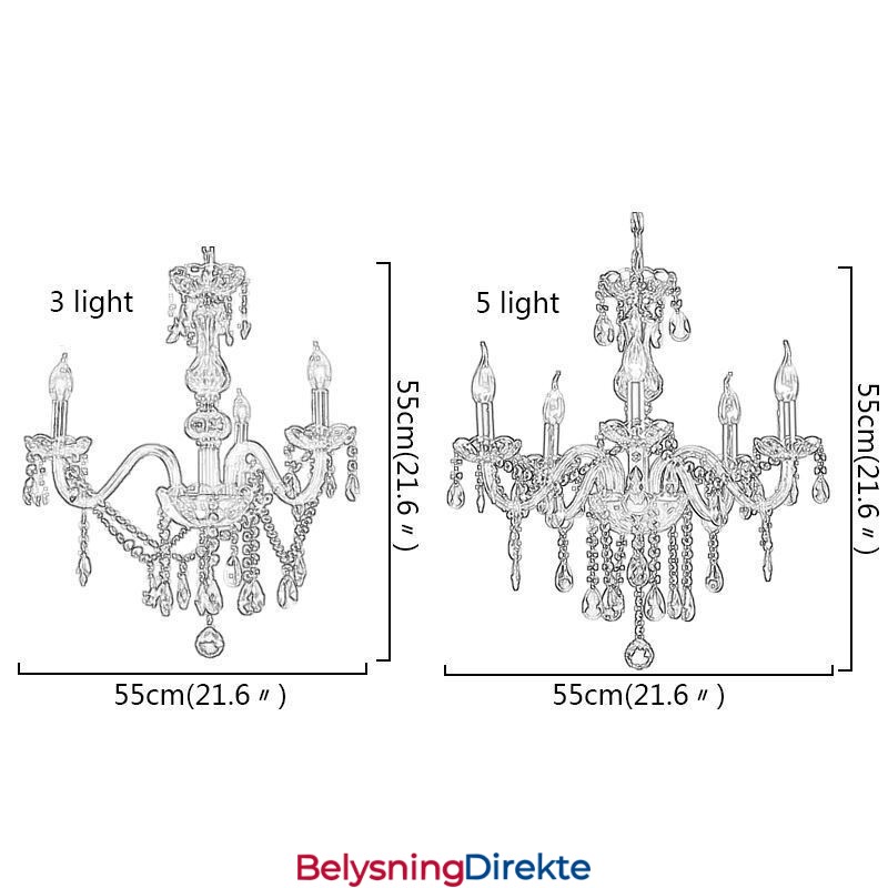 Stilig Krystalllysekrone Moderne Europeisk Anhengslampe