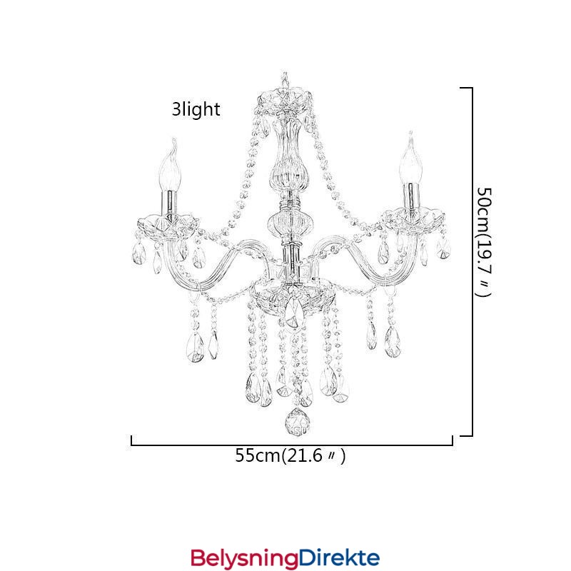 Krystalllysekrone I Europeisk Konjakkfarget Glassanhengslampe