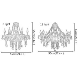 Europeisk Krystalllysekrone Luksuriøs Ravfarget Anhengslampe