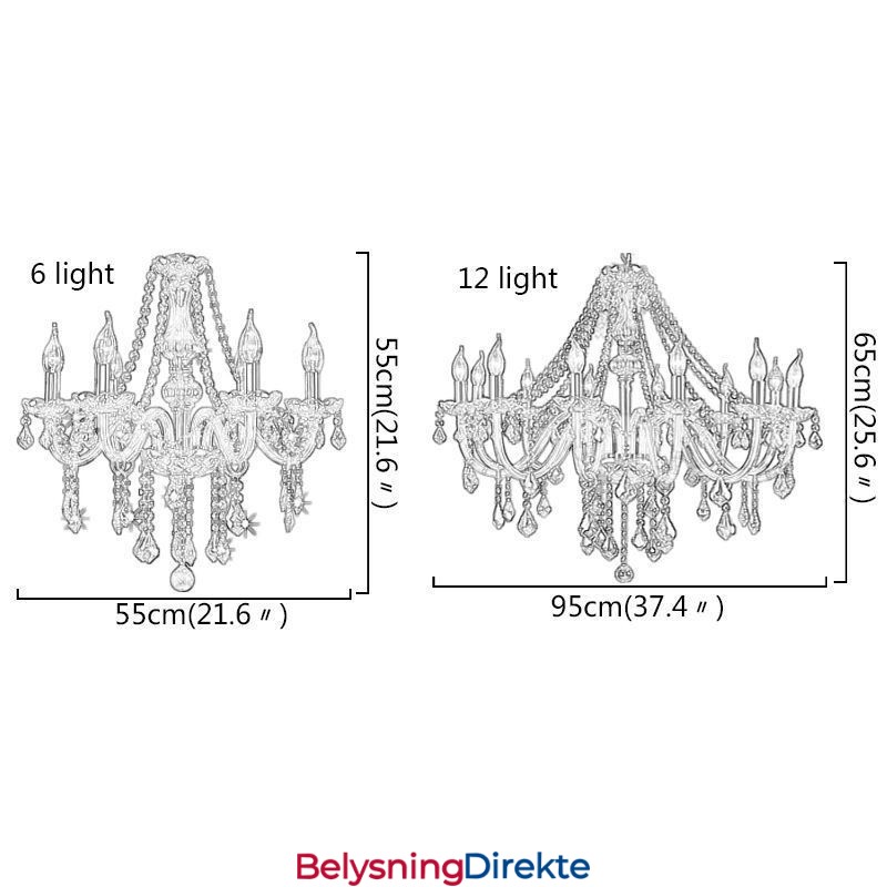 Europeisk Krystalllysekrone Luksuriøs Ravfarget Anhengslampe