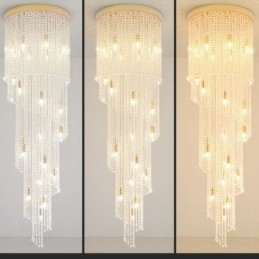 Moderne Krystalllysekrone Luksuriøs Trappetaklampe Med 19 Lys