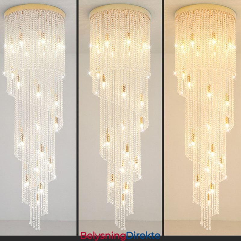 Moderne Krystalllysekrone Luksuriøs Trappetaklampe Med 19 Lys
