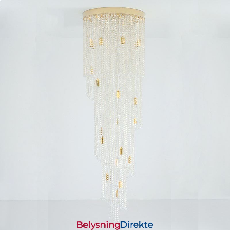 Moderne Krystalllysekrone Luksuriøs Trappetaklampe Med 19 Lys