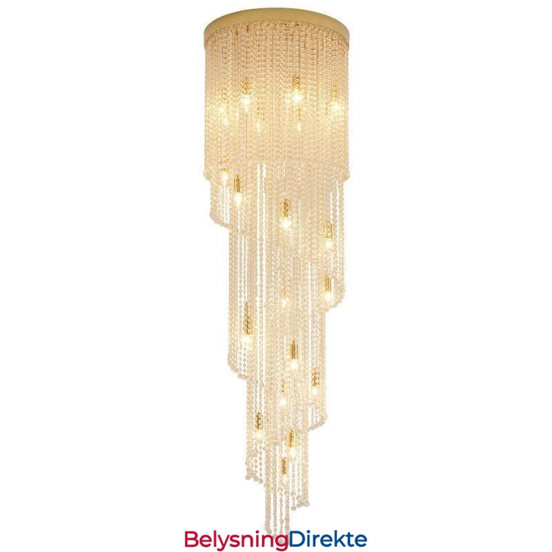 Moderne Krystalllysekrone Luksuriøs Trappetaklampe Med 19 Lys