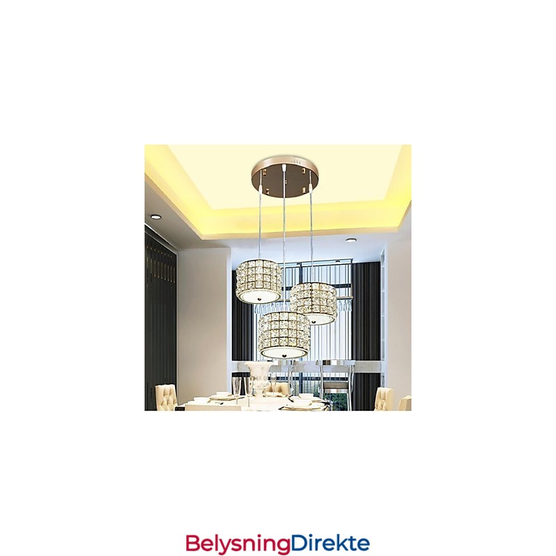 Enkel Krystall Pendellampe Med 3 Lys