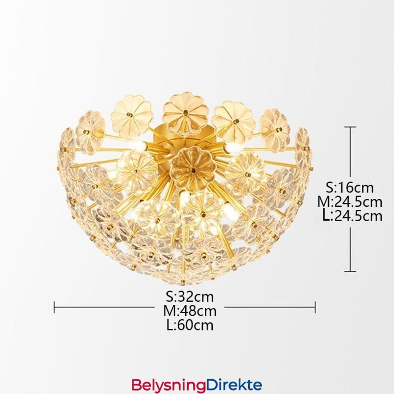 Halvsirkelformet Glass Innfelt Moderne Dekorativ Blomsterformet Taklampe