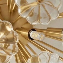 Halvsirkelformet Glass Innfelt Moderne Dekorativ Blomsterformet Taklampe