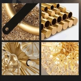 Halvsirkelformet Glass Innfelt Moderne Dekorativ Blomsterformet Taklampe