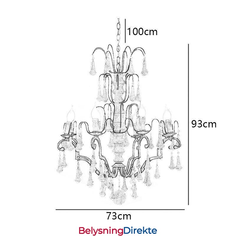 Elegant Lysekrone I Tre, Retrostil
