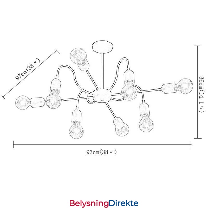 Moderne Kreativ Jernanhengslampe Edderkopplysekrone