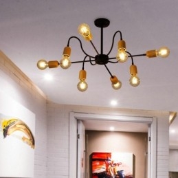 Moderne Kreativ Jernanhengslampe Edderkopplysekrone