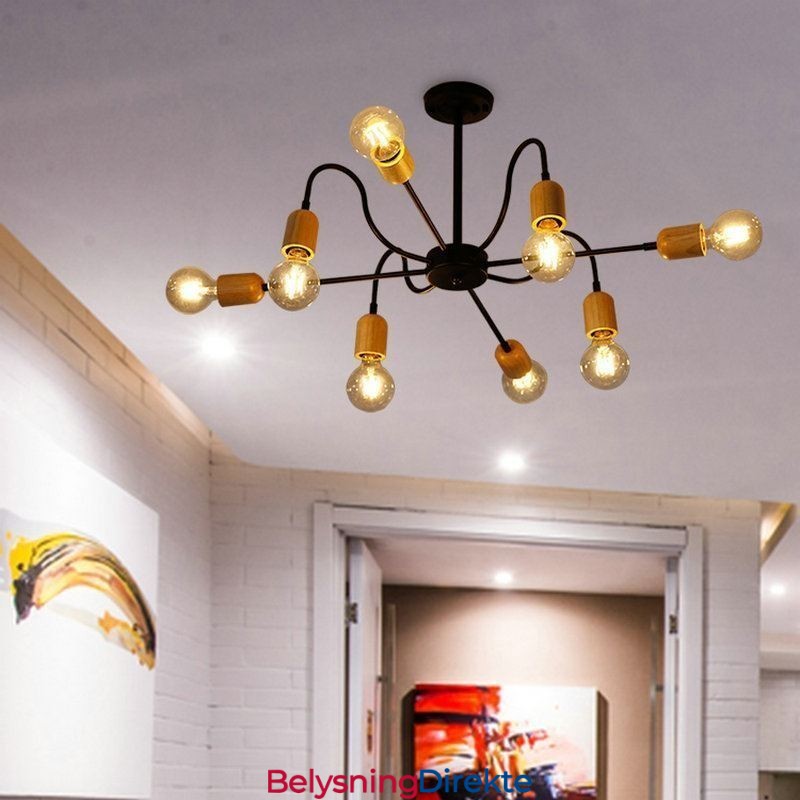 Moderne Kreativ Jernanhengslampe Edderkopplysekrone