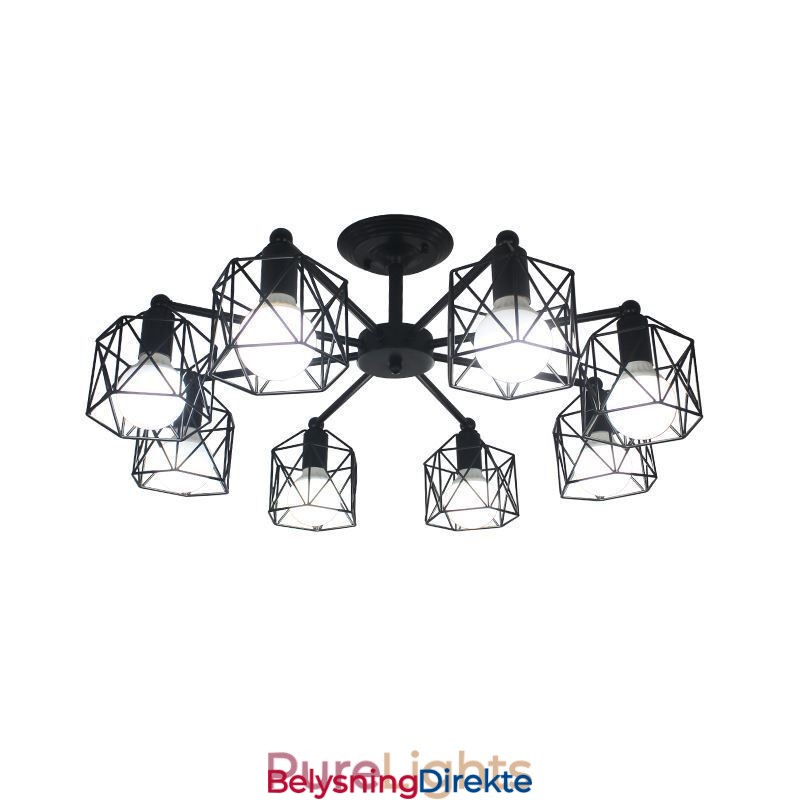 Moderne Fuglebur-Anhengslampe I Jern, Dekorativ Belysning