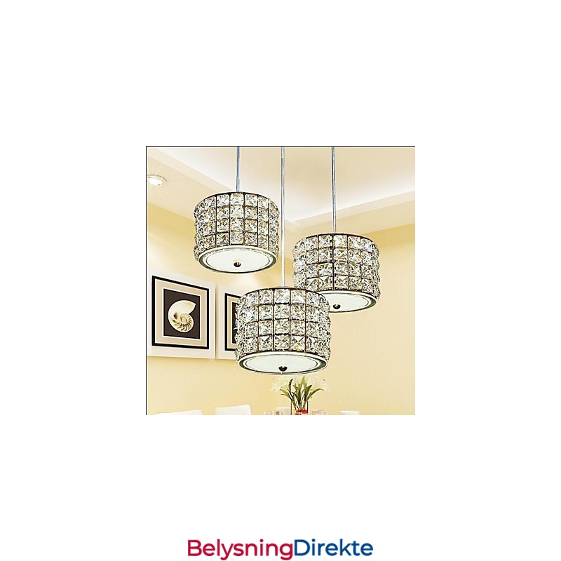Enkel Krystall Pendellampe Med 3 Lys