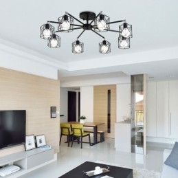 Moderne Fuglebur-Anhengslampe I Jern, Dekorativ Belysning