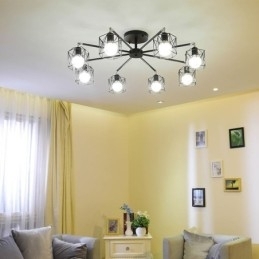 Moderne Fuglebur-Anhengslampe I Jern, Dekorativ Belysning