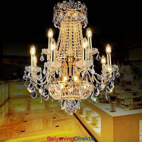 Europeisk Luksuriøs Krystalllysekrone Med Dupleks Trappehengelampe