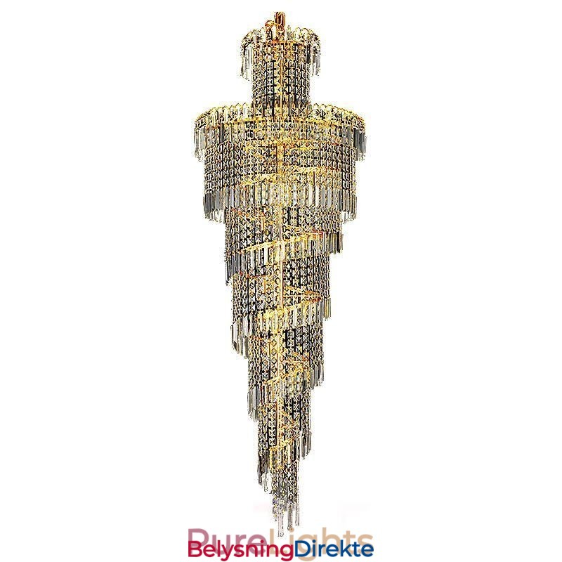 Europeisk Krystalllysekrone Stor Rund Form Lang Anheng