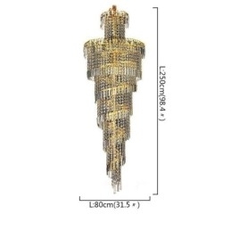 Europeisk Krystalllysekrone Stor Rund Form Lang Anheng