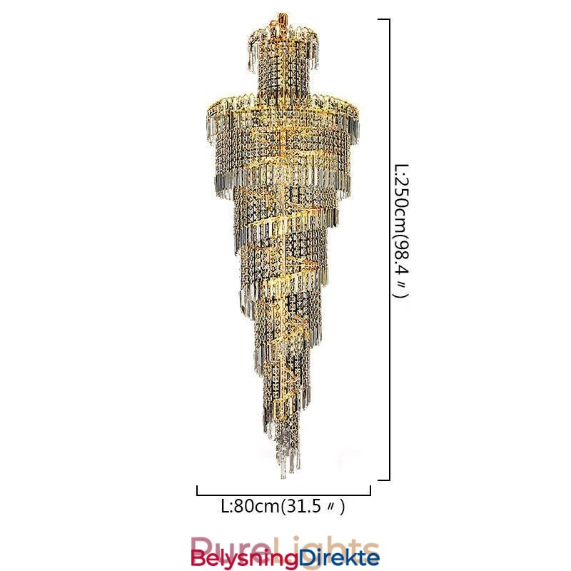 Europeisk Krystalllysekrone Stor Rund Form Lang Anheng