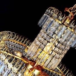 Europeisk Krystalllysekrone Stor Rund Form Lang Anheng