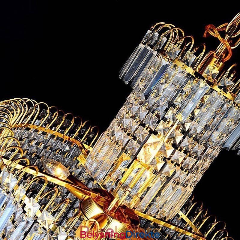 Europeisk Krystalllysekrone Stor Rund Form Lang Anheng