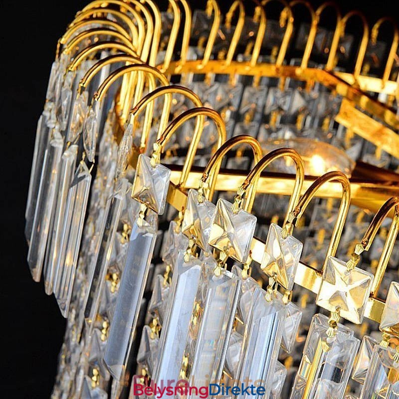 Europeisk Krystalllysekrone Stor Rund Form Lang Anheng