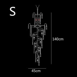 Europeisk Krystalllysekrone Stor Rund Form Lang Anheng