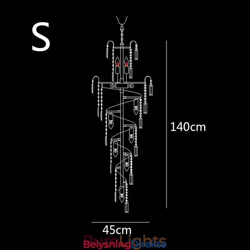 Europeisk Krystalllysekrone Stor Rund Form Lang Anheng
