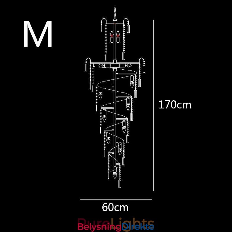 Europeisk Krystalllysekrone Stor Rund Form Lang Anheng