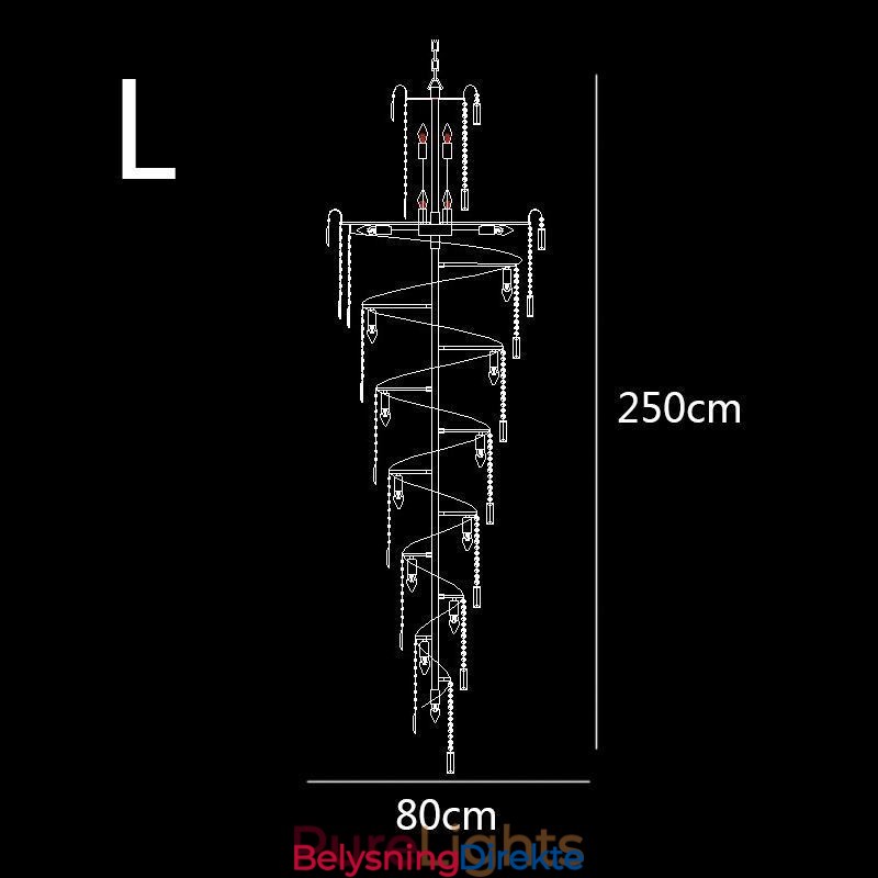 Europeisk Krystalllysekrone Stor Rund Form Lang Anheng