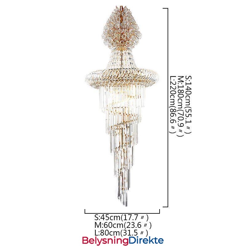 Luksuriøs Krystalllysekrone Moderne Europeisk Grasiøs Lang Anhengsduplekstrapp