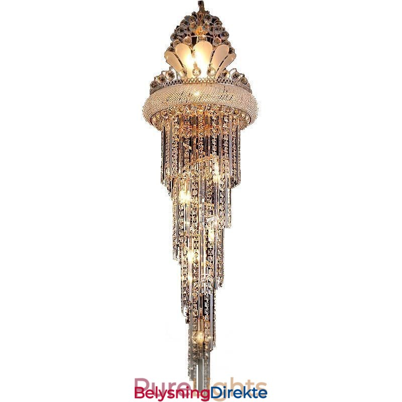 Elegant Krystalllysekrone Moderne Enkel Lang Anhengsduplekstrapp