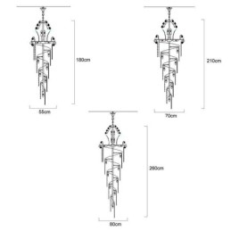 Elegant Krystalllysekrone Moderne Enkel Lang Anhengsduplekstrapp