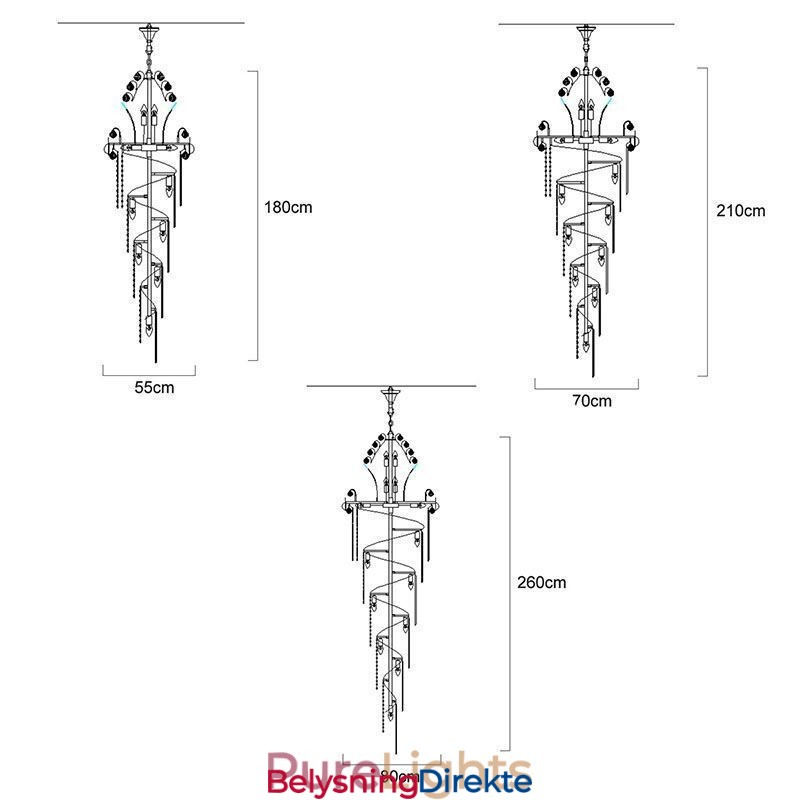 Elegant Krystalllysekrone Moderne Enkel Lang Anhengsduplekstrapp