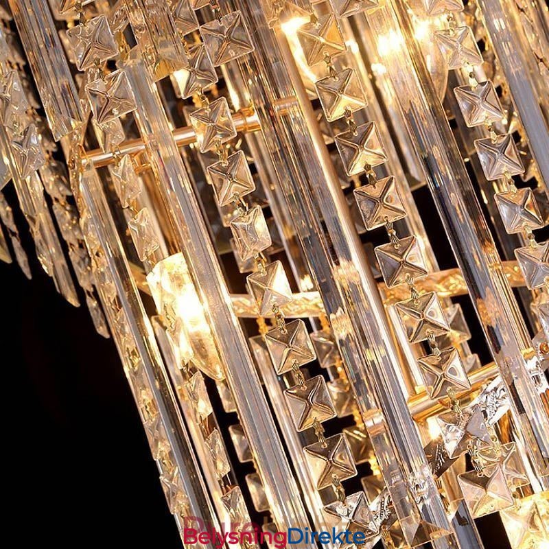 Elegant Krystalllysekrone Moderne Enkel Lang Anhengsduplekstrapp