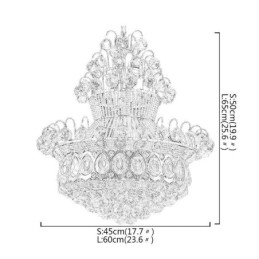 Moderne Gullfarget Empire-Lysekrone, Enkel Krystallanhengslampe