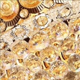 Moderne Gullfarget Empire-Lysekrone, Enkel Krystallanhengslampe