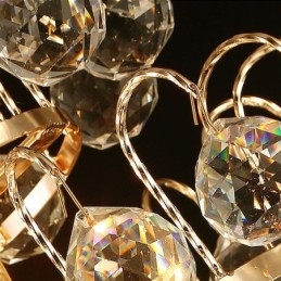 Moderne Gullfarget Empire-Lysekrone, Enkel Krystallanhengslampe