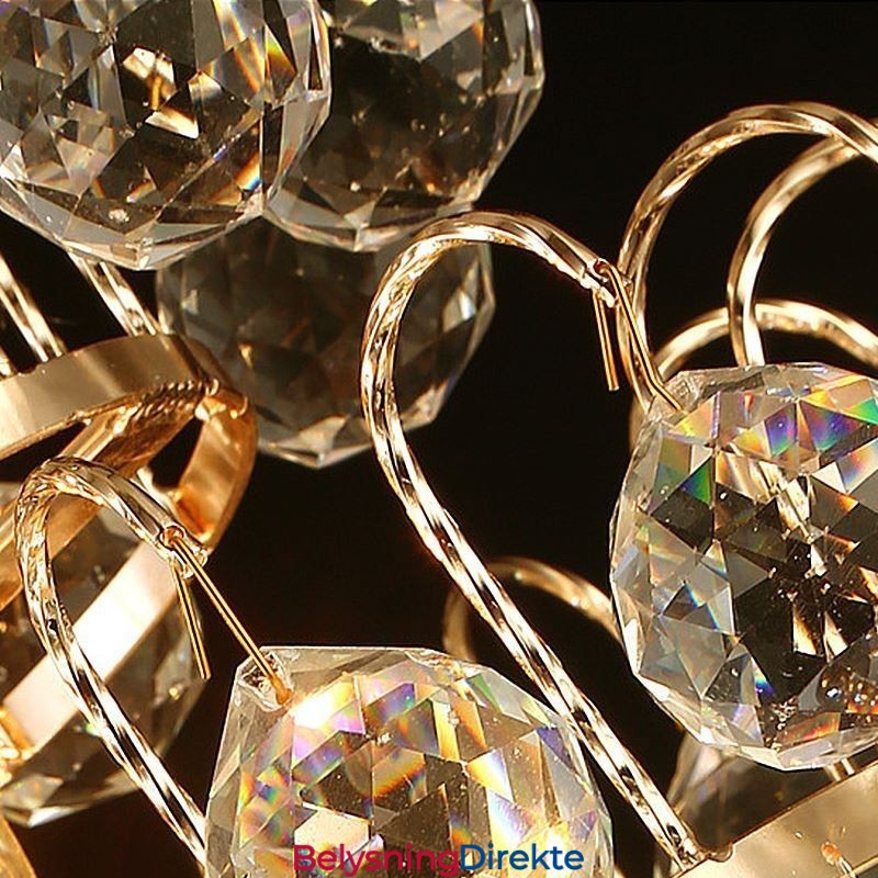 Moderne Gullfarget Empire-Lysekrone, Enkel Krystallanhengslampe