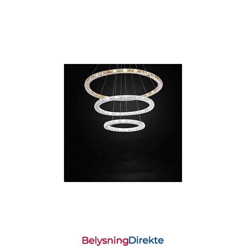 Pendellamper I Ravfarget Og Klar K9 Krystalllysekrone Med 3 Ringer