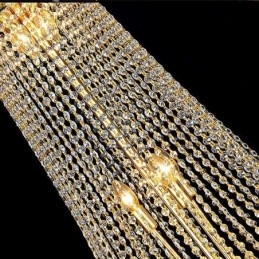 Elegant Krystalllysekrone Europeisk Anhengslampe Lang Hengende Lysekrone Tosidig Trapp