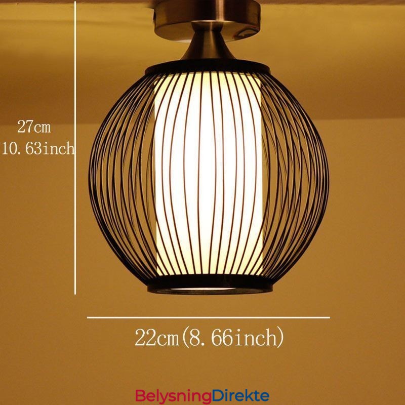 Unik, Halvinnfelt, Kreativ, Rund Bambus Taklampe For Verandabelysning